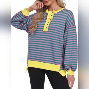 Striped NWT Oversized Sweatshirt